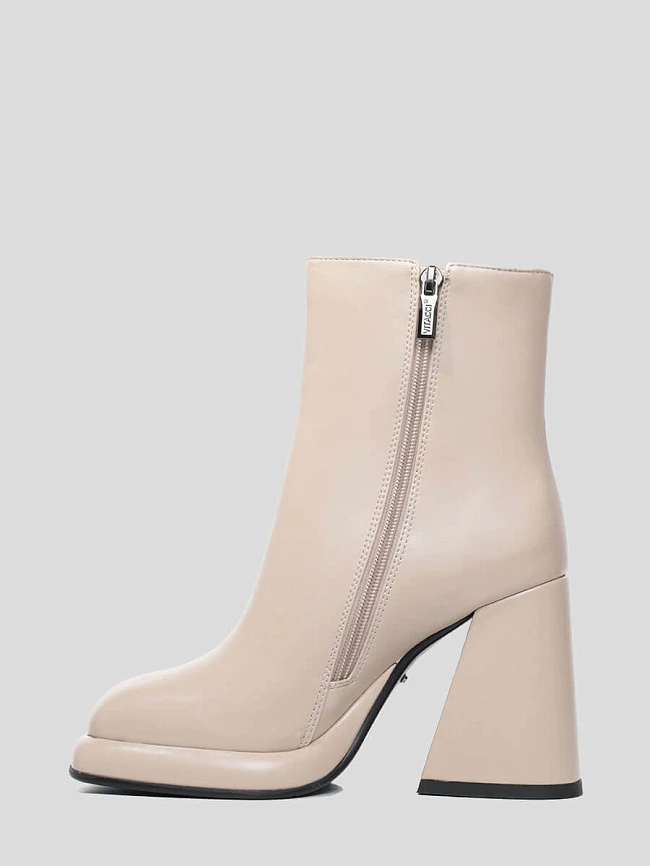 Полусапоги женские демисезонные, цвет бежевый, искусственная кожа 1847452 | 4