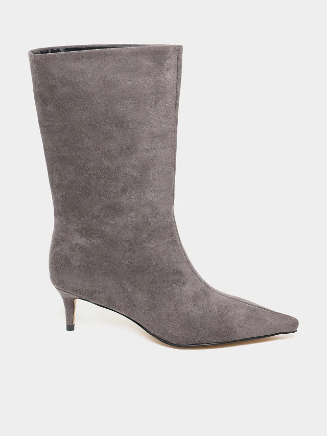 Полусапоги женские демисезонные, цвет серый, искусственный велюр 6550312 | 1