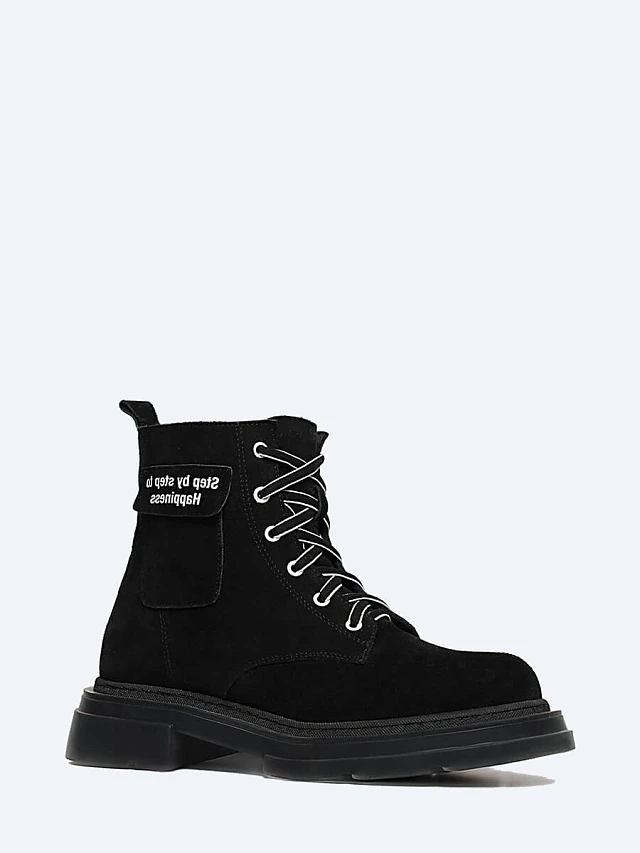 Ботинки 1221033 женские цвет черный, натуральный спилок 1221033         | 1