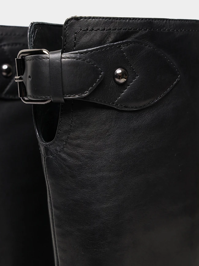 Сапоги женские демисезонные, цвет черный, натуральная кожа 642310 | 6