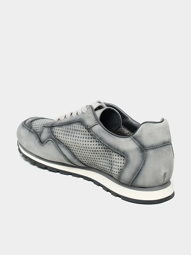 Кроссовки мужские летние, цвет серый, натуральный нубук M254420 | 6