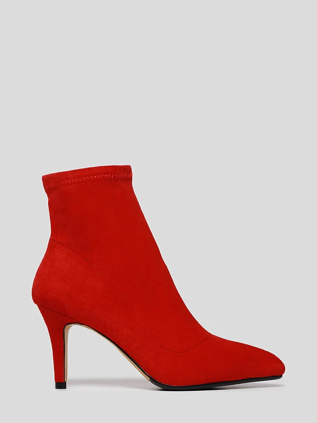 Полусапоги 1844802 женские цвет красный, искусственный велюр 1844802         | 2