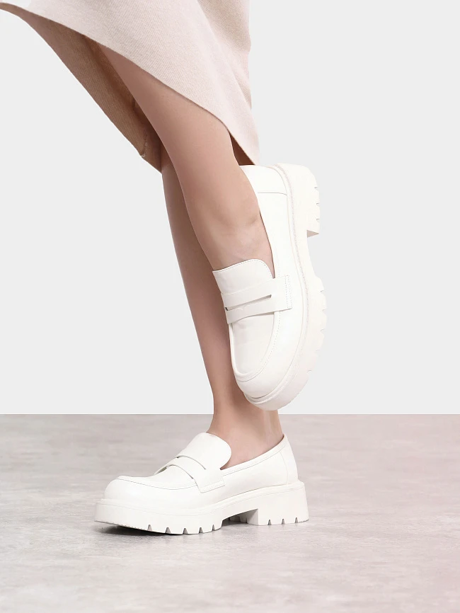 Лоферы женские всесезонные, цвет белый, искусственная кожа 1397711 | 10