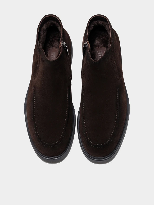 Ботинки мужские зимние, цвет коричневый, натуральный спилок M801244M | 5