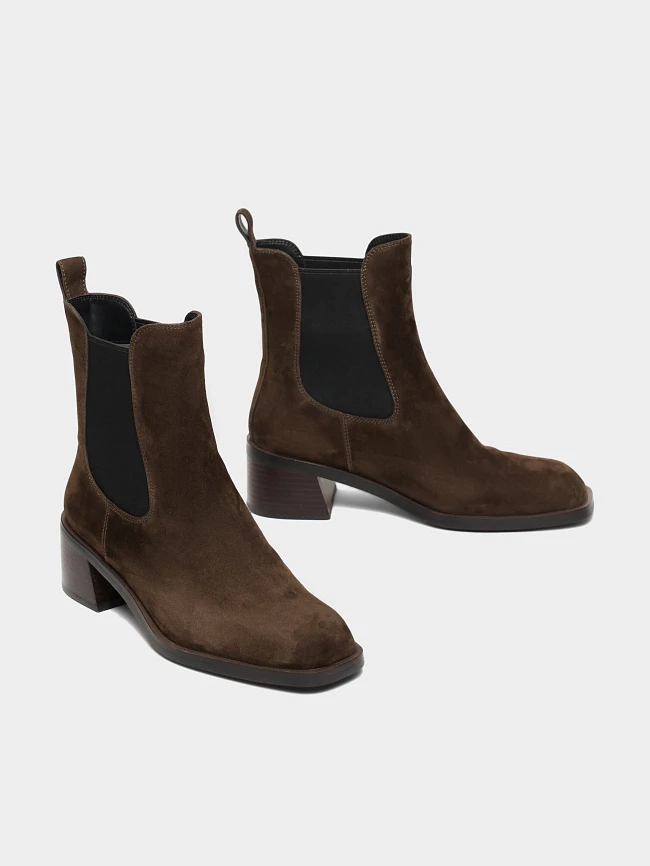 Полусапоги женские демисезонные, цвет коричневый, натуральный велюр 1494507-2 | 3