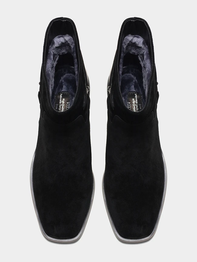 Полусапоги женские зимние, цвет черный, натуральный спилок 1494721M-2 | 5