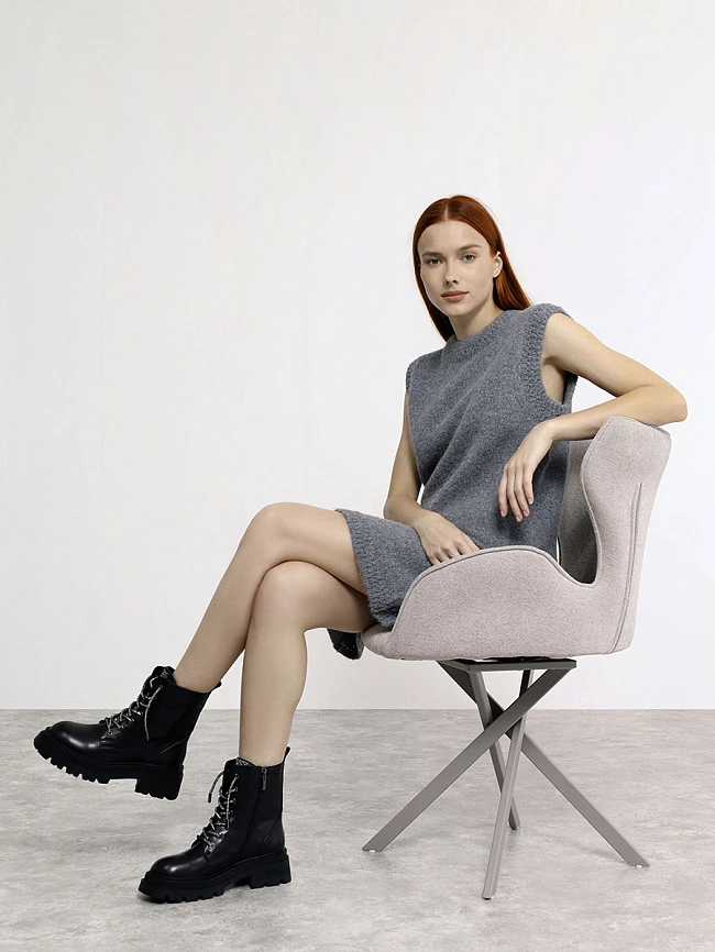 Ботинки женские зимние, цвет черный, натуральная кожа 1013331M | 10