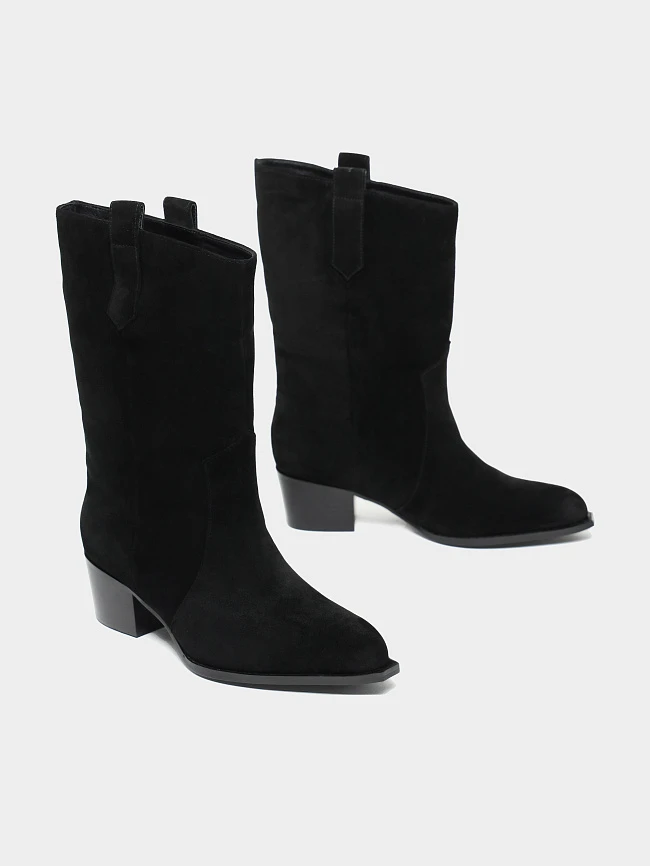 Сапоги женские зимние, цвет черный, натуральный спилок 642300M | 4