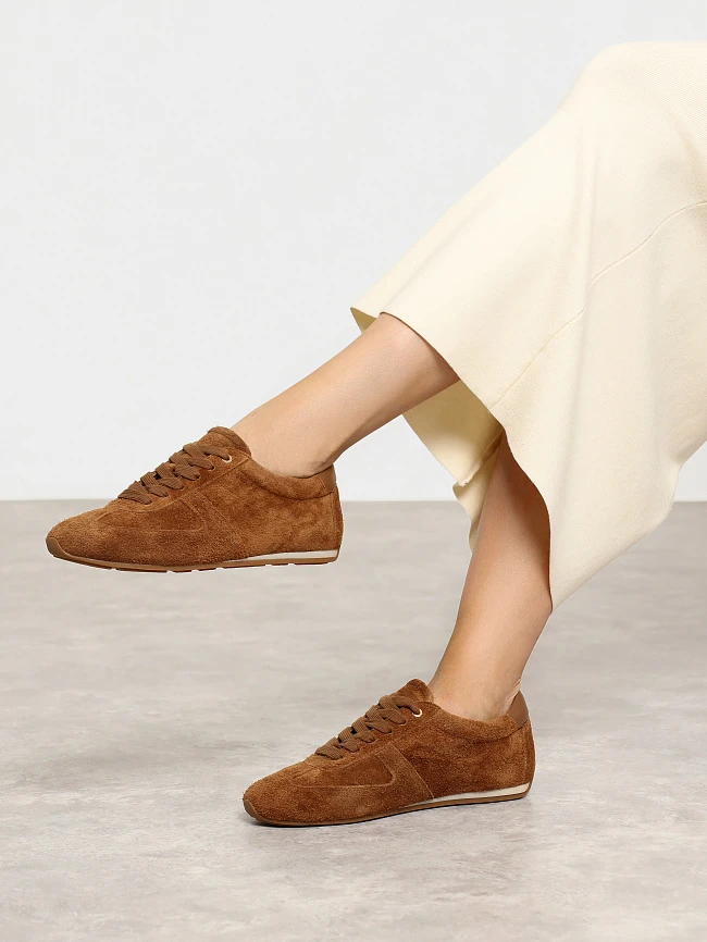 Кеды женские демисезонные, цвет рыжий, натуральный спилок 1013690P | 7