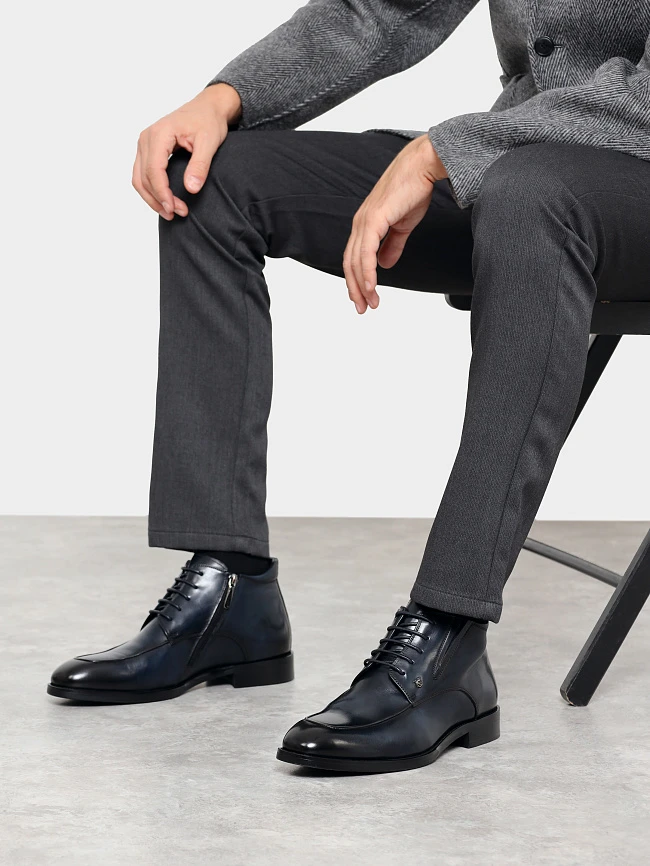 Ботинки мужские демисезонные, цвет синий, натуральная кожа M1023000 | 10