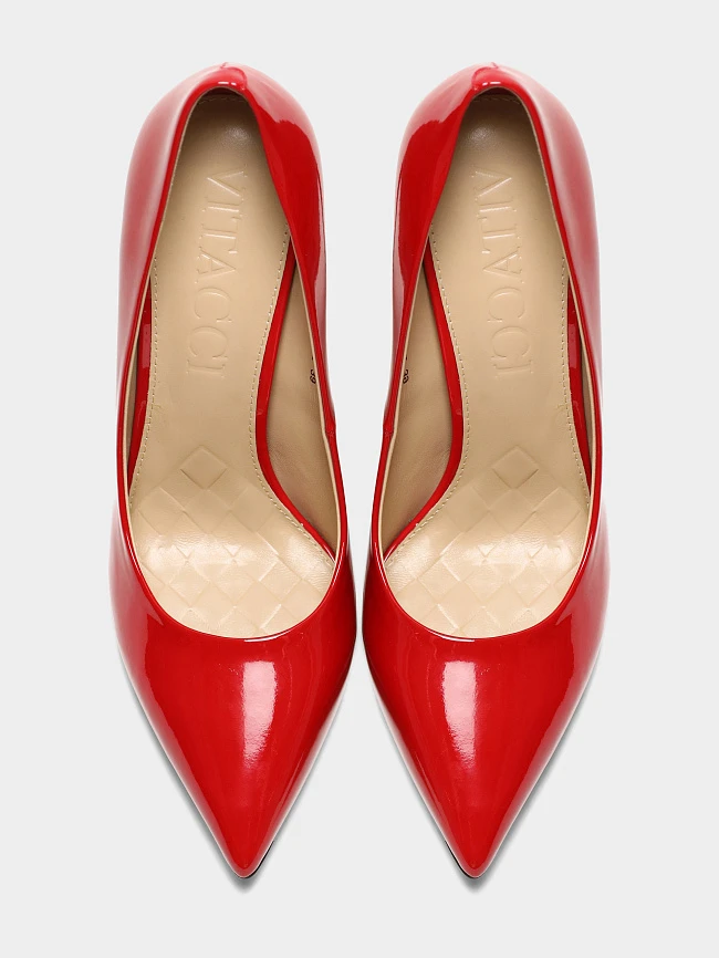 Туфли женские всесезонные, цвет красный, натуральная лаковая кожа 496259P2-2 | 4