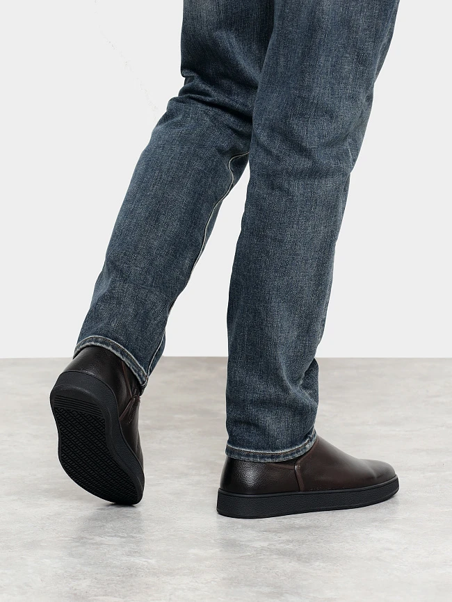 Полусапоги мужские зимние, цвет коричневый, натуральная кожа M254260M | 8