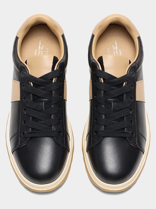 Кеды женские демисезонные, цвет черный, натуральная кожа 7990239 | 4