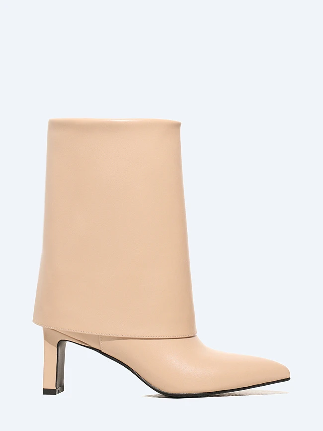 Полусапоги женские всесезонные, цвет бежевый, искусственная кожа 18410123-2 | 2