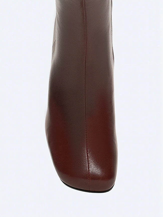 Полусапоги женские всесезонные, цвет бордовый, натуральная кожа 642224 | 4