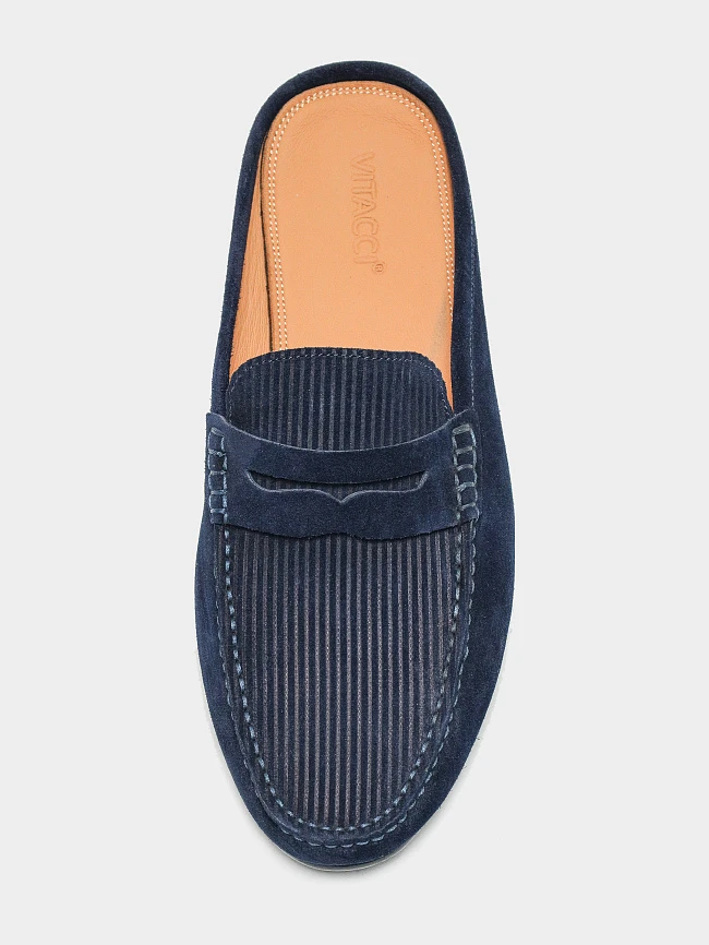 Сабо мужские летние, цвет синий, натуральный спилок M801337 | 4