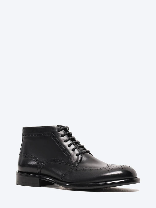 Ботинки мужские демисезонные, цвет черный, натуральная кожа M1022609 | 1