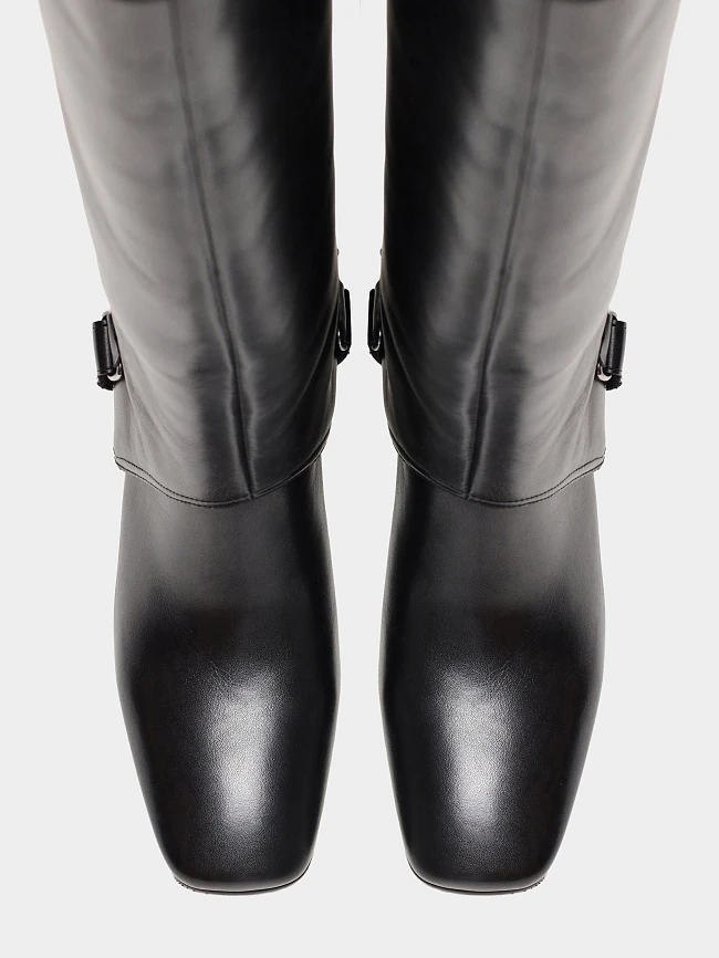 Сапоги женские демисезонные, цвет черный, натуральная кожа 1731100 | 5