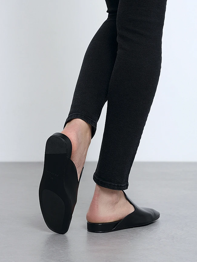 Мюли женские летние, цвет черный, натуральная кожа 1821404 | 8