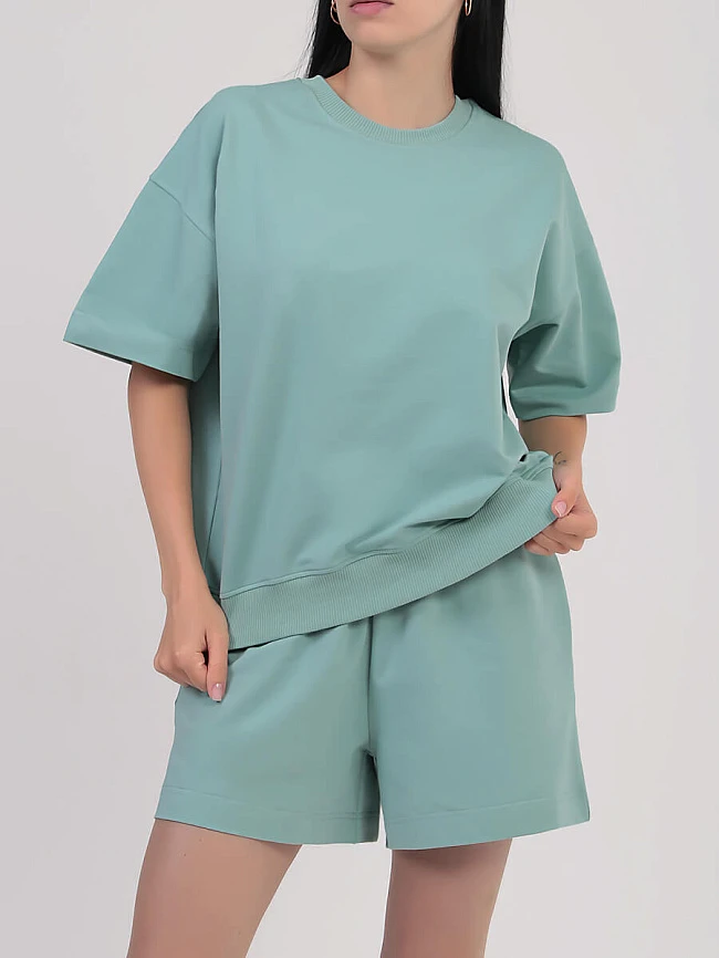 Костюм спортивный (футболка+шорты) женские всесезонные SP0422-18 | 4