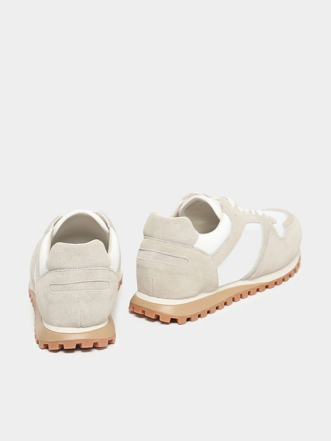 Кроссовки женские демисезонные, цвет молочный, натуральный спилок/текстиль 3630204 | 4