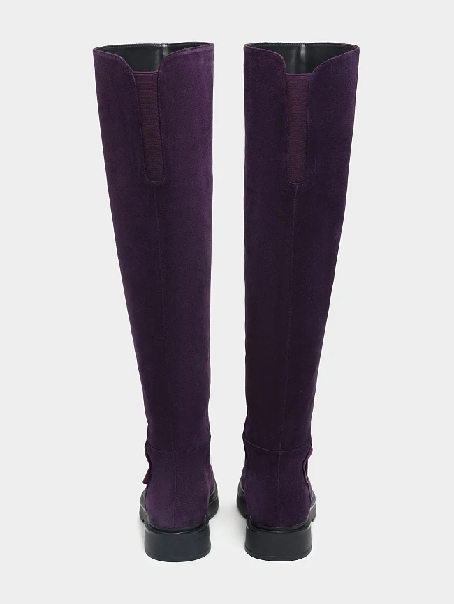 Ботфорты женские зимние, цвет бордовый, натуральный спилок 1730218M | 6