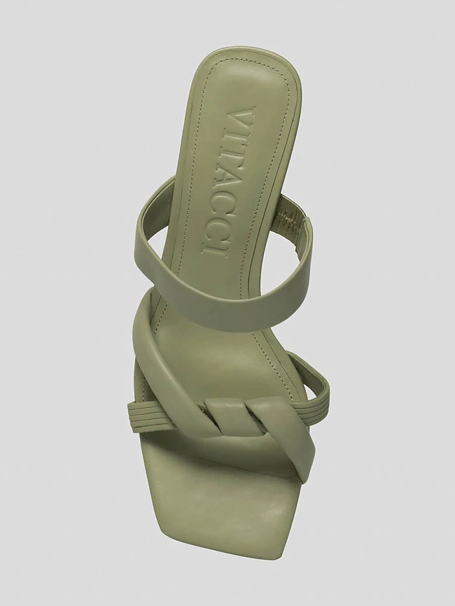 Сабо женские летние, цвет зеленый, натуральная кожа 1820012 | 4