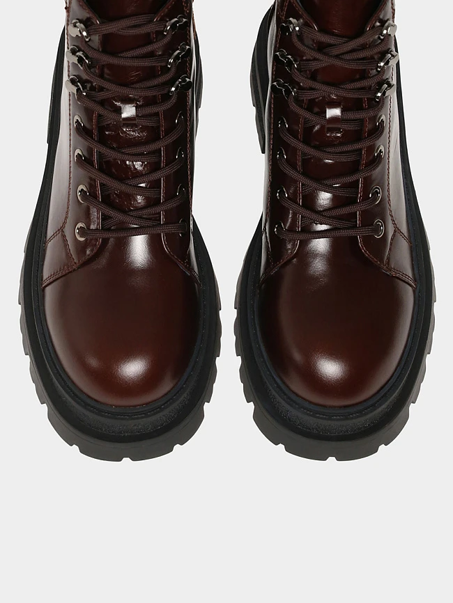 Ботинки женские зимние, цвет коричневый, натуральная масляная кожа 1013343M | 4