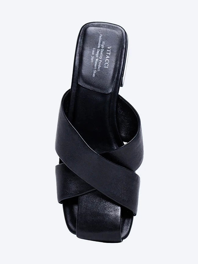 Сабо женские летние, цвет черный, натуральная кожа и полимерные материалы 7210126 | 4