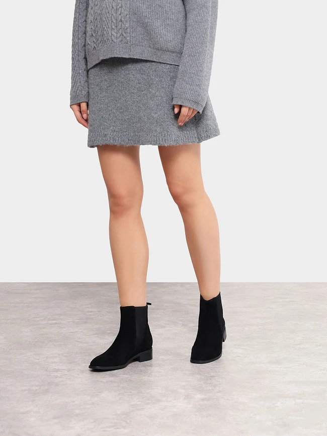 Полусапоги женские демисезонные, цвет черный, натуральный велюр 495636 | 7