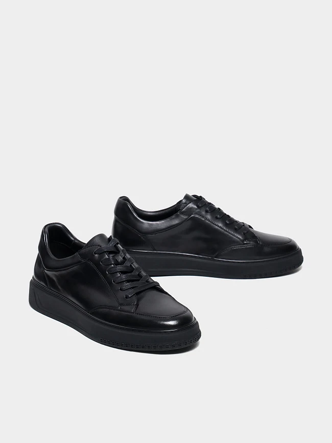 Кроссовки мужские демисезонные, цвет черный, натуральная кожа M254236 | 3