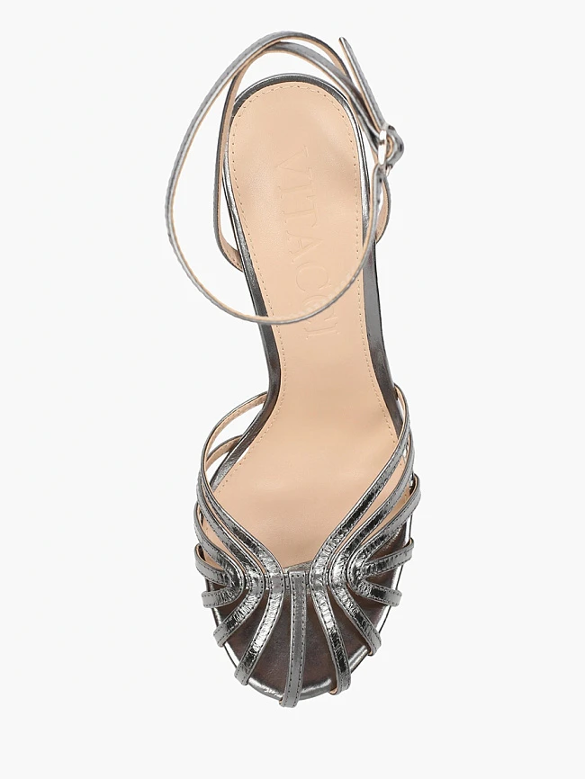 Босоножки женские летние, цвет графитовый, натуральная кожа 496700 | 4