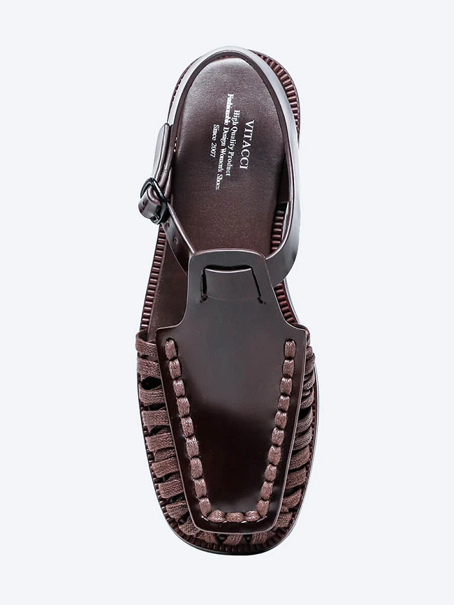 Туфли женские летние, цвет коричневый, натуральная кожа 641987-1 | 4