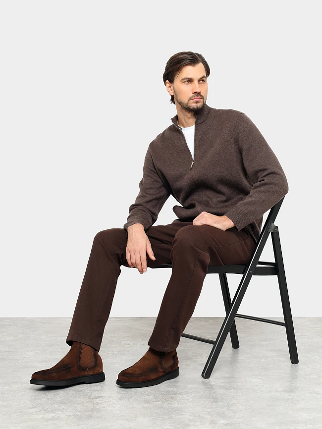 Ботинки мужские демисезонные, цвет коричневый, натуральный спилок M801241 | 11