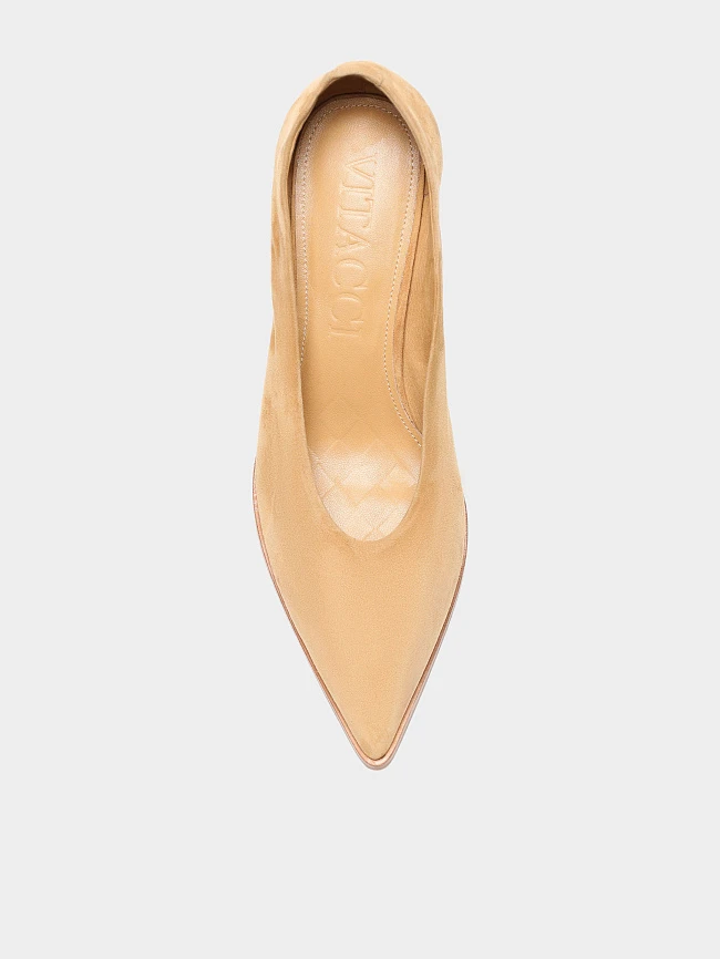 Туфли женские всесезонные, цвет песочный, натуральный велюр 497633 | 4