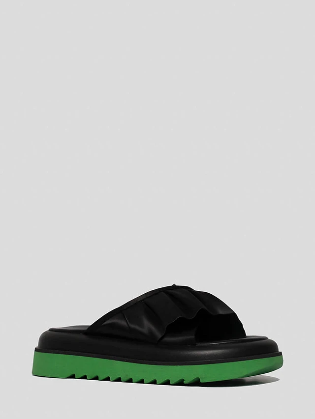 Сабо женские летние, цвет черный, текстиль 1847176 | 1