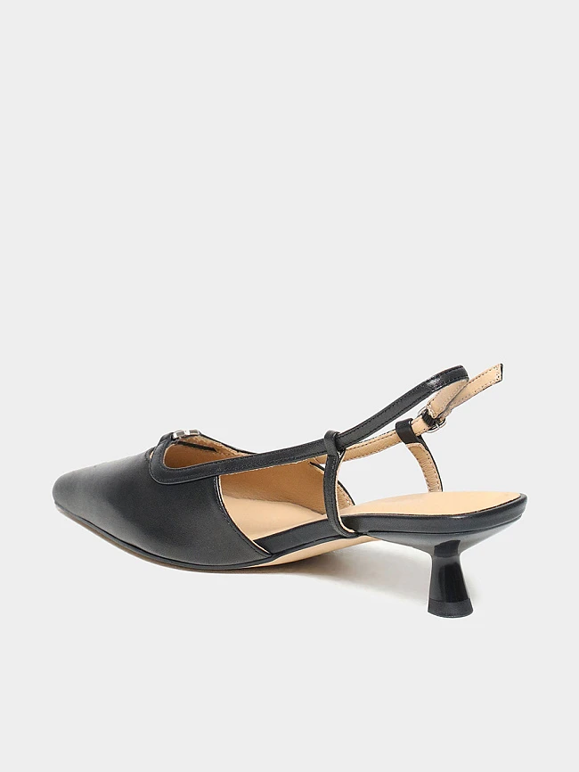 Туфли женские летние, цвет черный, натуральная кожа 17VC573 | 3