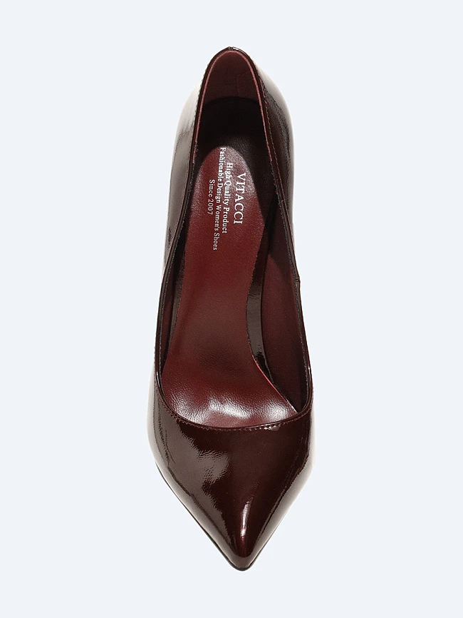 Туфли женские всесезонные, цвет бордовый, искусственная лаковая кожа 6550319 | 4