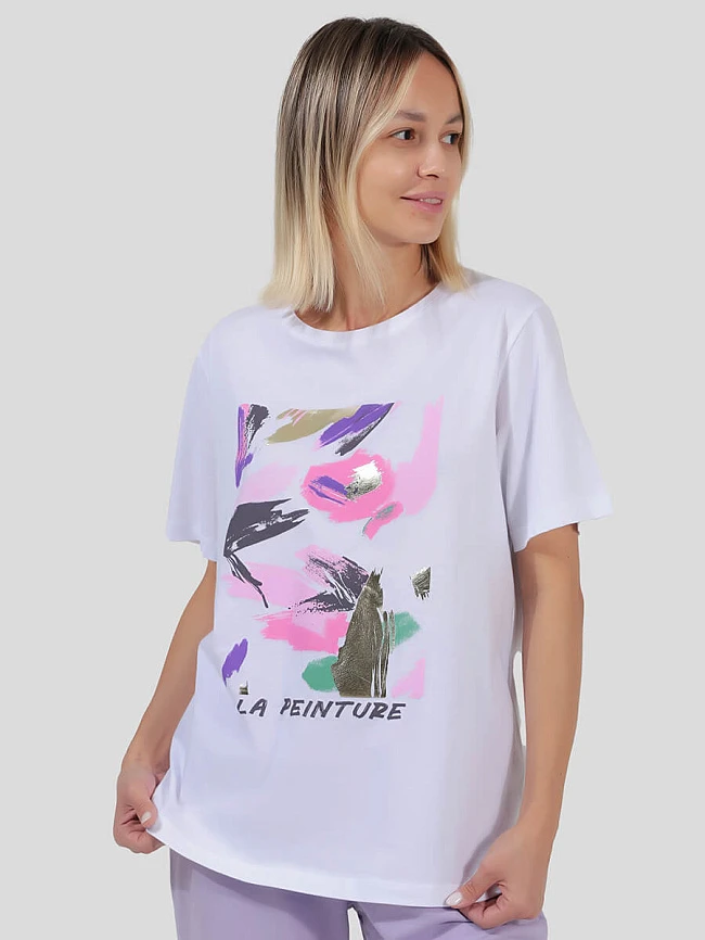 Костюм спортивный (футболка+брюки) женские всесезонные TEset04-17 | 4