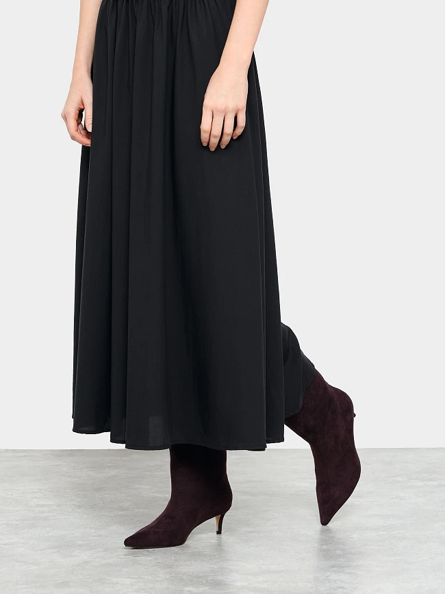 Полусапоги женские демисезонные, цвет бордовый, искусственный велюр 6550313 | 7