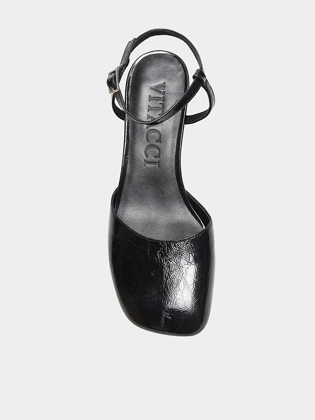 Туфли женские летние, цвет черный, натуральная масляная кожа 1731394 | 4