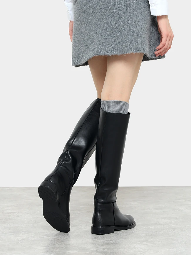 Сапоги женские демисезонные, цвет черный, натуральная кожа и полимерные материалы 27VC163 | 8