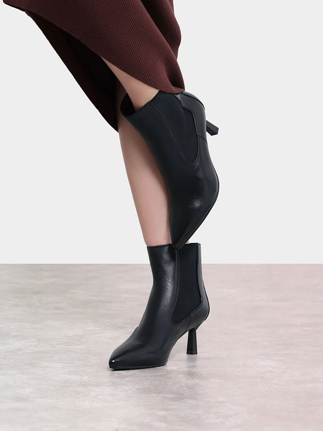 Ботильоны женские всесезонные, цвет черный, натуральная кожа 1397070P2 | 10