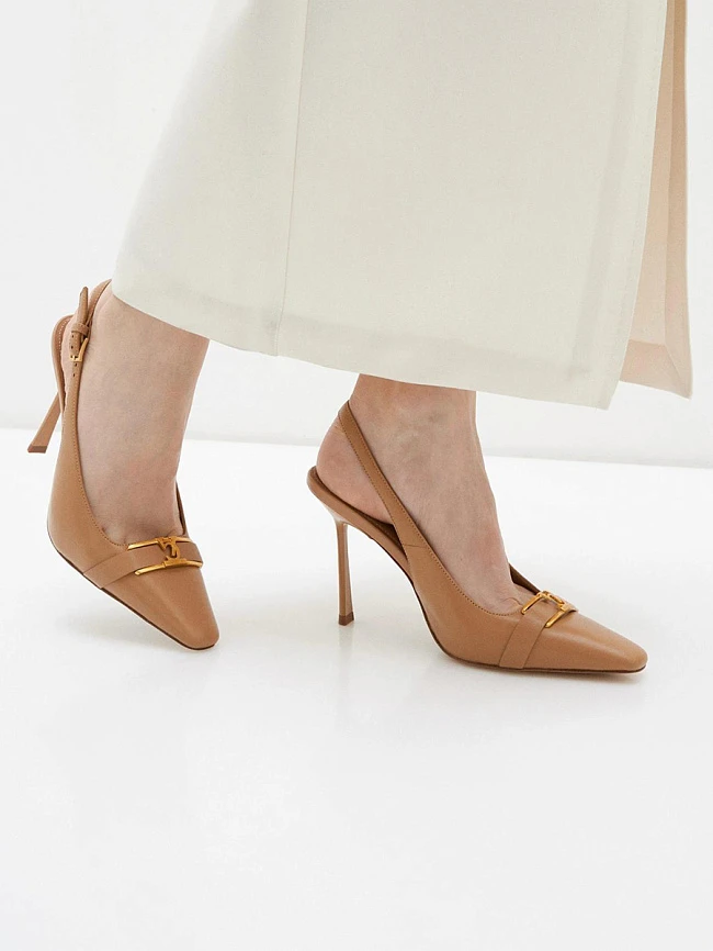 Туфли женские летние, цвет бежевый, натуральная кожа 1494427 | 6