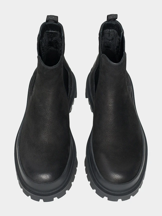 Ботинки мужские демисезонные, цвет черный, натуральный нубук M1023014 | 5