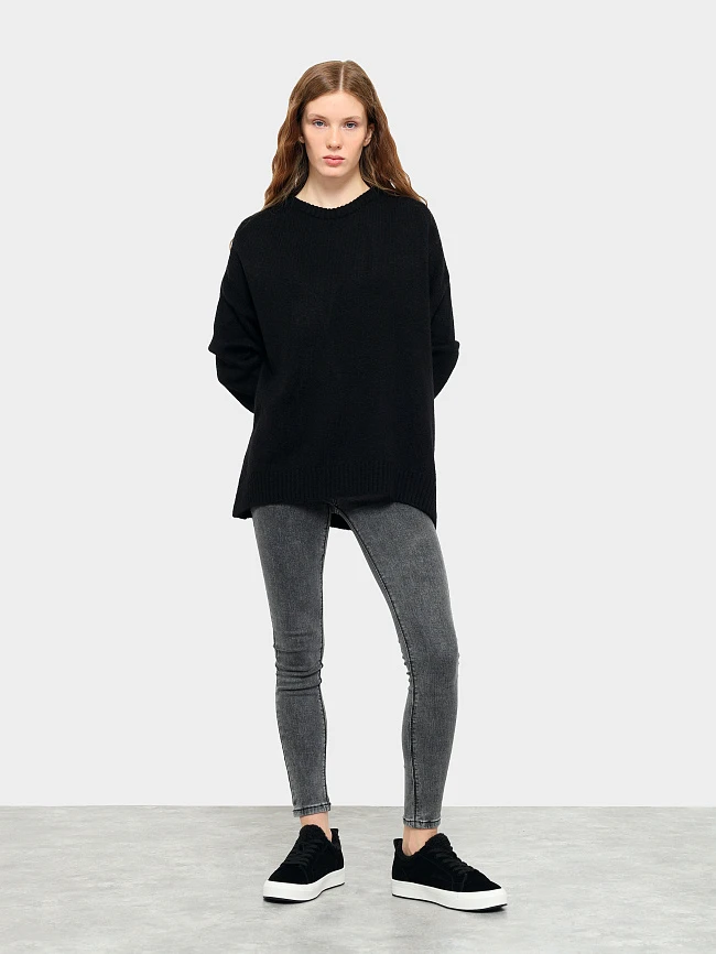 Кеды женские зимние, цвет черный, натуральный спилок 3630309M | 12