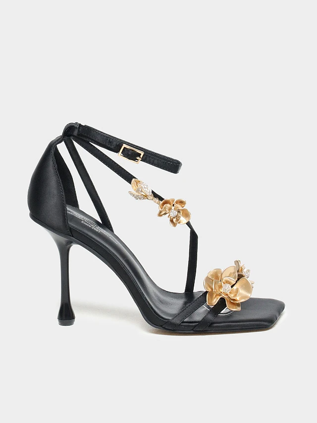 Босоножки женские летние, цвет черный, текстиль 6550220P | 8