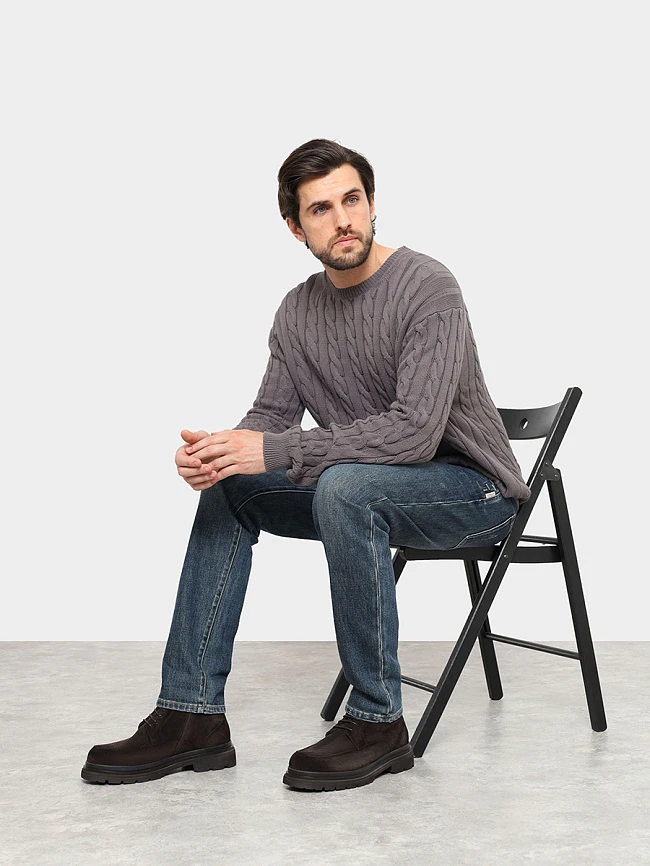 Ботинки мужские зимние, цвет коричневый, натуральный спилок M1022507M | 10