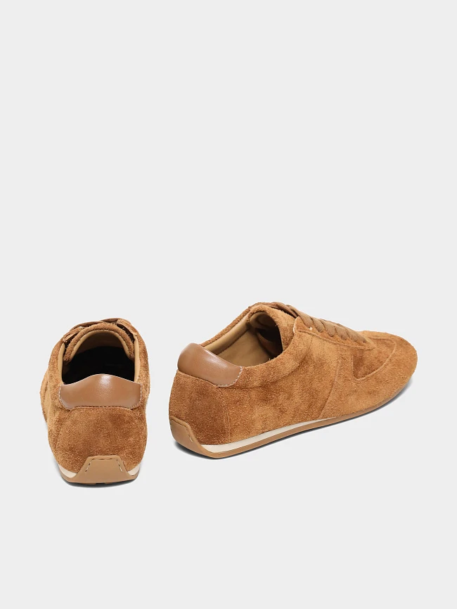 Кеды женские демисезонные, цвет рыжий, натуральный спилок 1013690P | 4