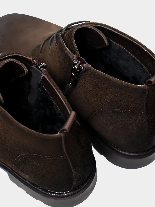 Ботинки мужские зимние, цвет коричневый, натуральный спилок M1782559M | 6